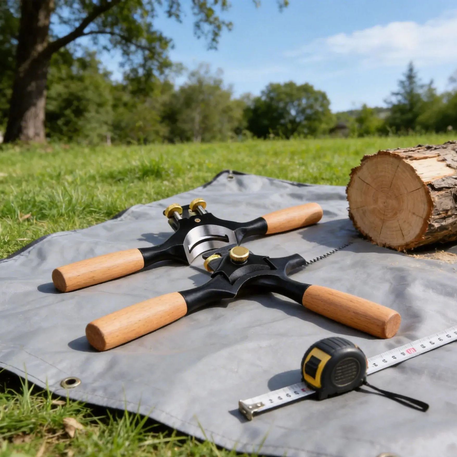 Drawknife Blade - เครื่องมือไสไม้ขนาดเล็กแบบปรับได้สองมือ ด้ามไม้บีช ด้านล่างเว้า ใช้ได้กับงานไสไม้ จอบ คีม