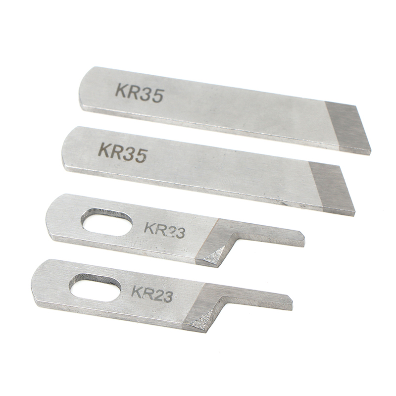 Drawknife Blade - 2ชิ้น KR23เครื่องเย็บผ้าโอเวอร์ล็อก KR35ใบมีดบนลงล่างเหล็กทังสเตนสำหรับอุปกรณ์เสริม siruba Pegasus เครื่องเย็บผ้า